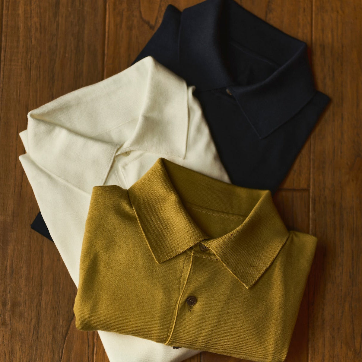 鎌倉シャツ【SUVIN長袖ニットポロ】キラーストリートエディション-Mustard Yellow-